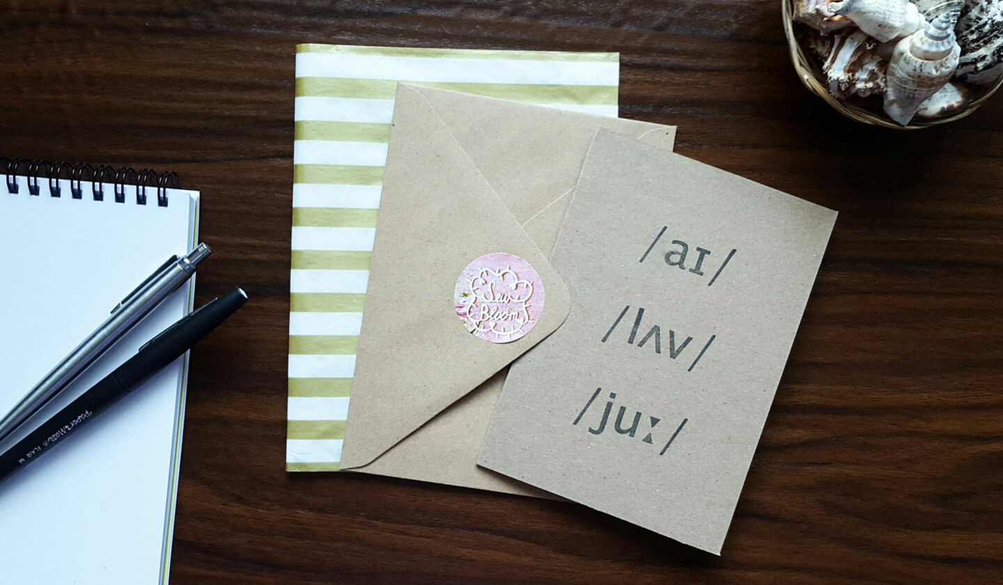 Hand-Stamped Phonetics Greeting Cards // Sew Bloom