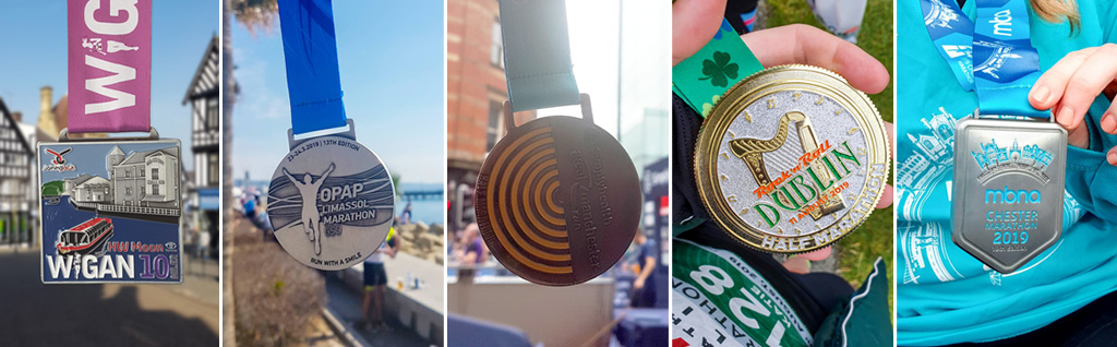 5 Different medals from running races