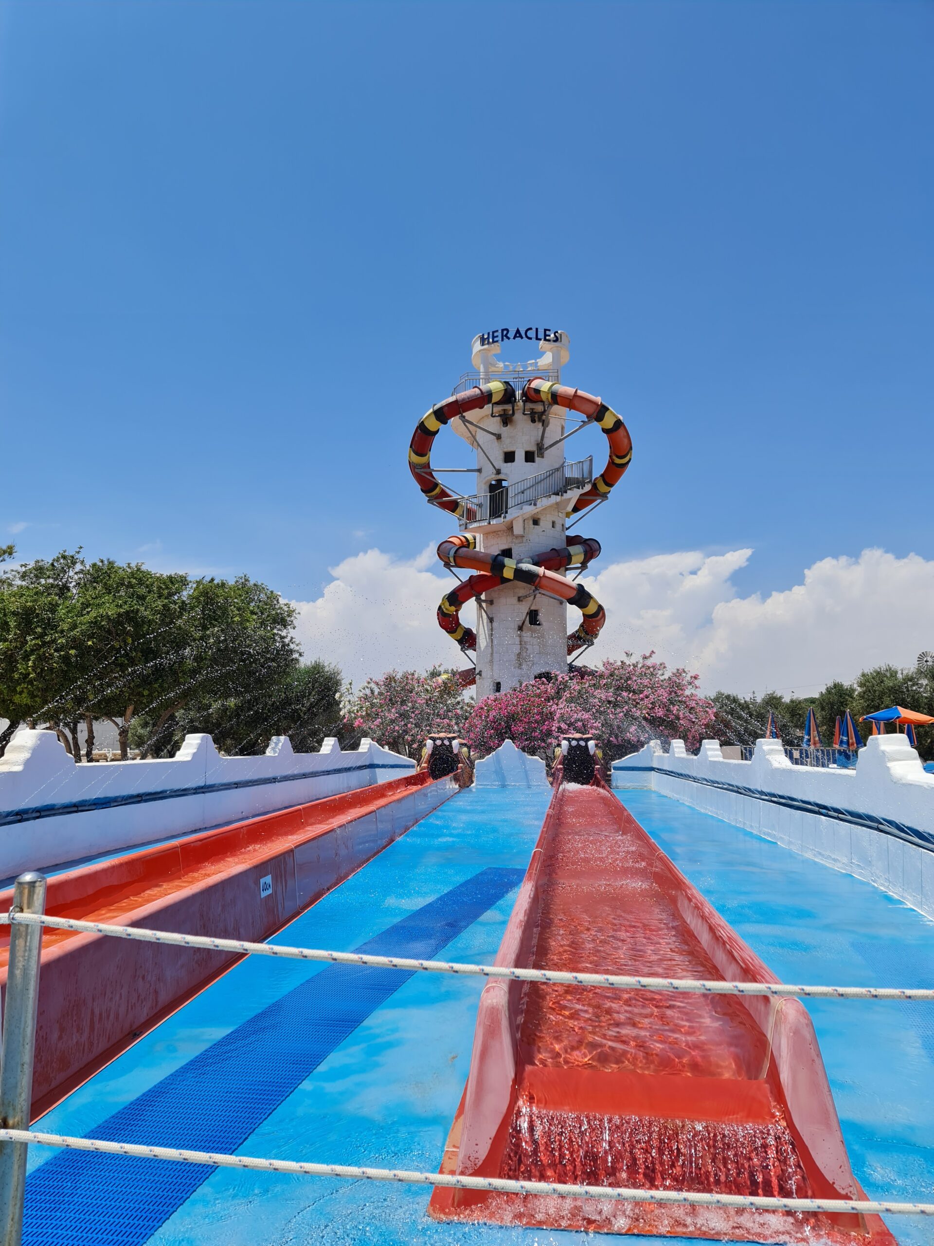 View from bottom of the winding slides on quest of heracles.